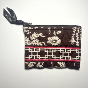 Vera Bradley Coin Purse Brown Imperial Toile 5" x 4"